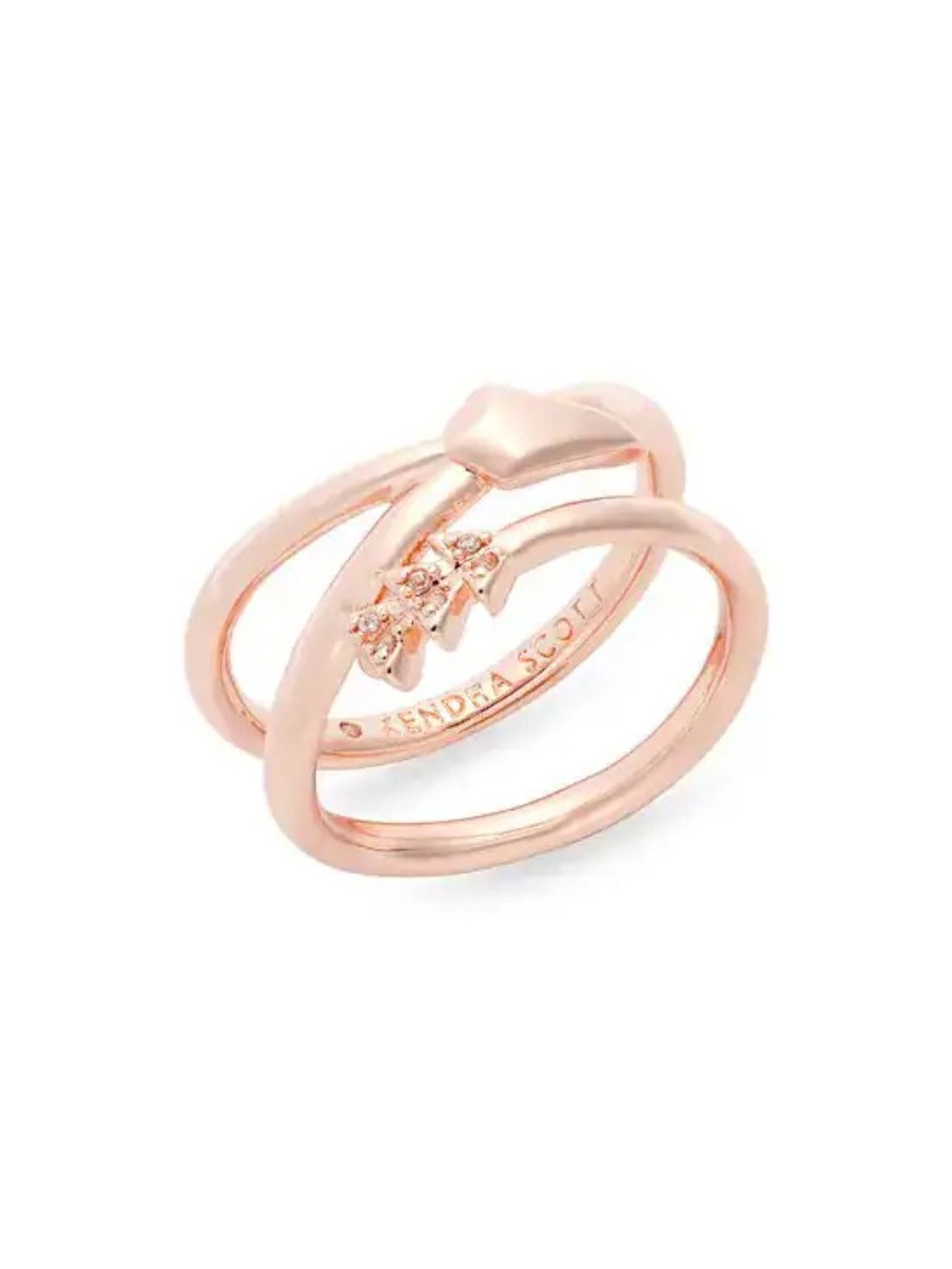 NWT! Kendra Scott Zoey Arrow Wrap Ring - Rose Gold - Sz. 8